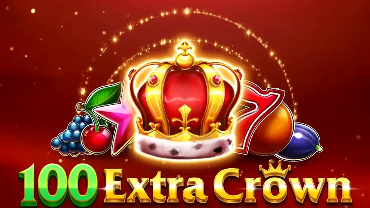 Tampilan visual slot 100 Extra Crown dengan simbol buah dan mahkota